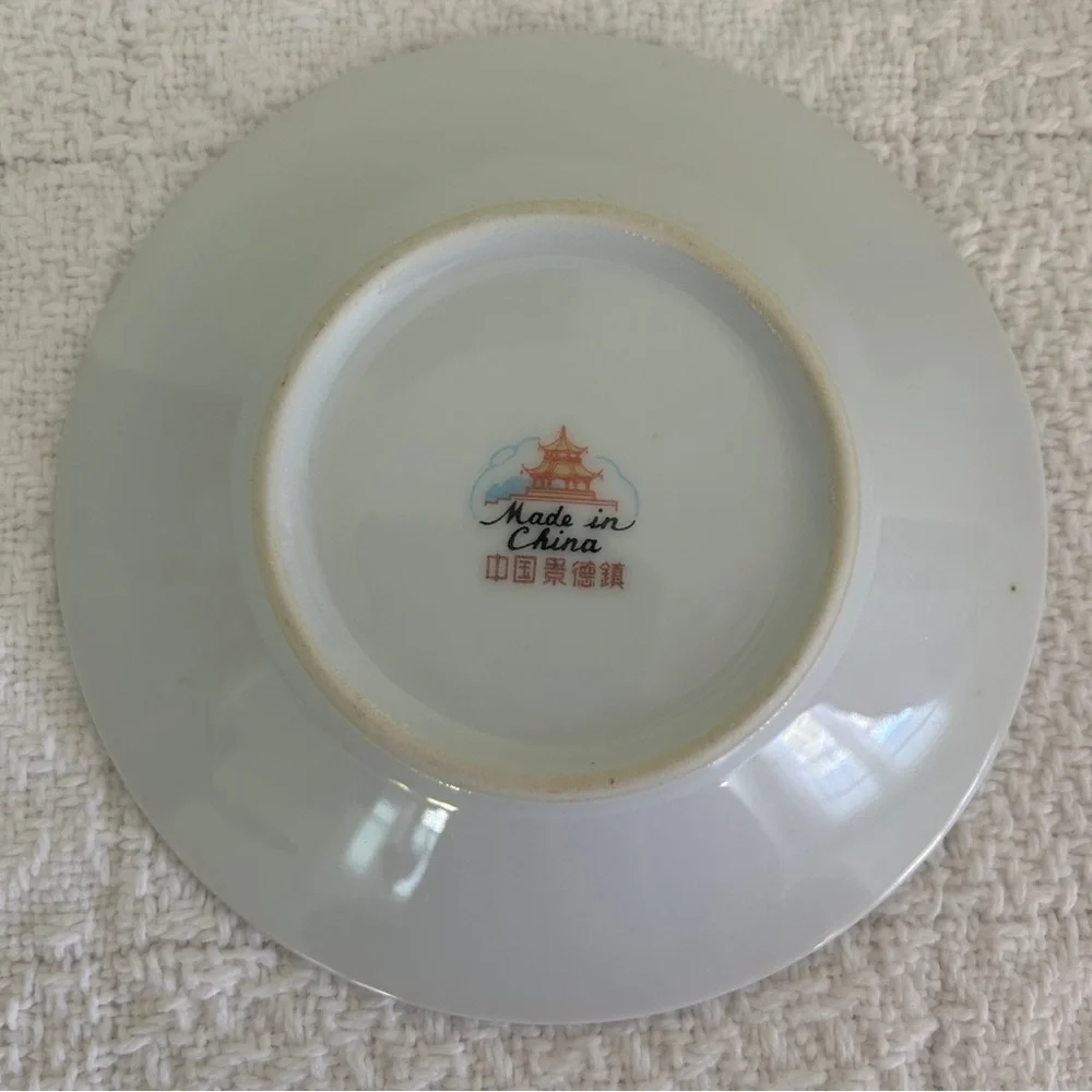 Vintage Floral Demitasse Cup Teacup and Saucer Set